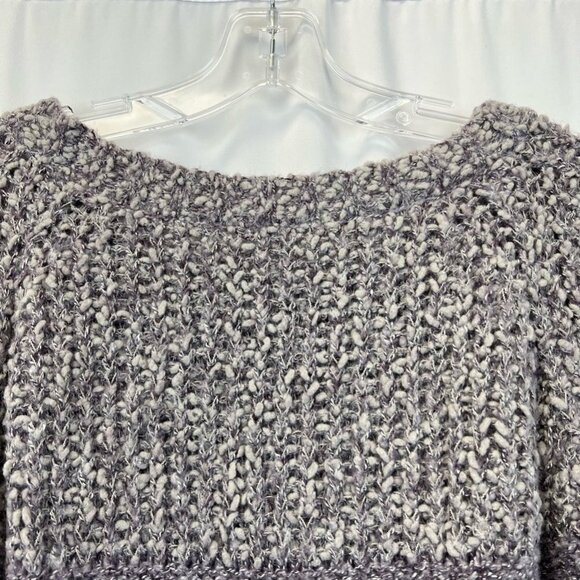 Fate Womens Pullover Sweater Purple/Gray Color Block Long Sleeve Knit Large - Picture 6 of 11